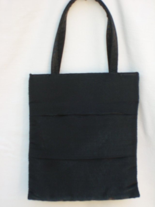 Image 3 of Black Pleated Organza Fabric Bag NEW!
