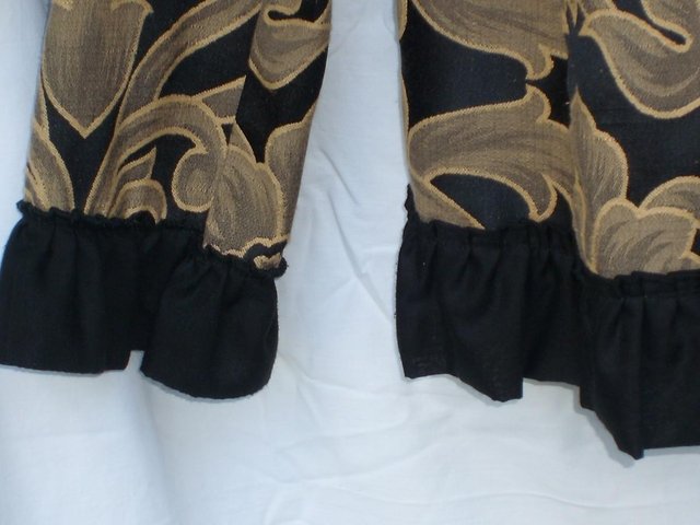 Image 2 of ADELE LADEN Black/Gold Frilled Jacket Size 10 NEW