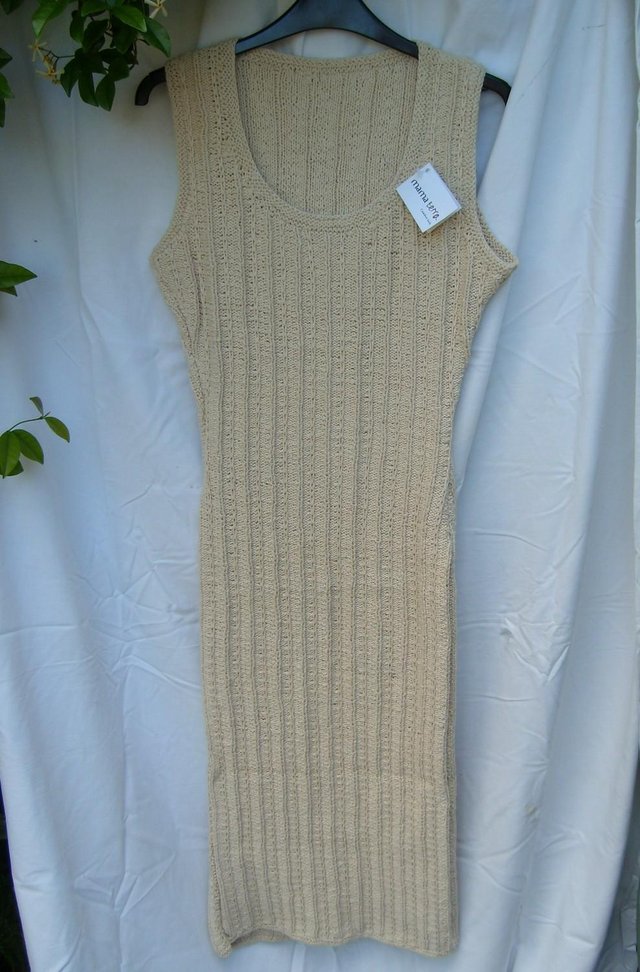 Preview of the first image of MAMA TERRA Ecru Cotton Knit Dress Size 8 NEW+TAGS!.