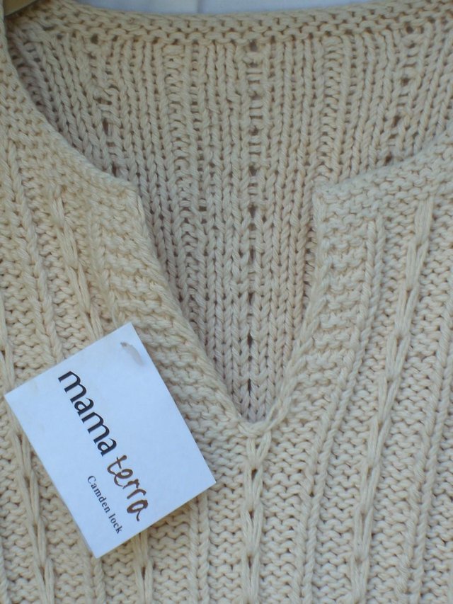 Image 2 of MAMA TERRA Ecru Cotton Knit Top Size 8 NEW+TAGS!