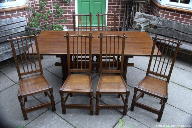 Image 2 of A NIGEL RUPERT GRIFFITHS OAK DINING SET TABLE & SIX CHAIRS