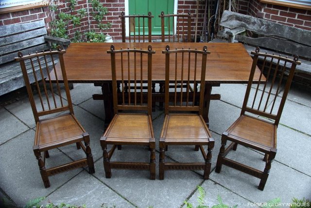 Image 14 of A NIGEL RUPERT GRIFFITHS OAK DINING SET TABLE & SIX CHAIRS