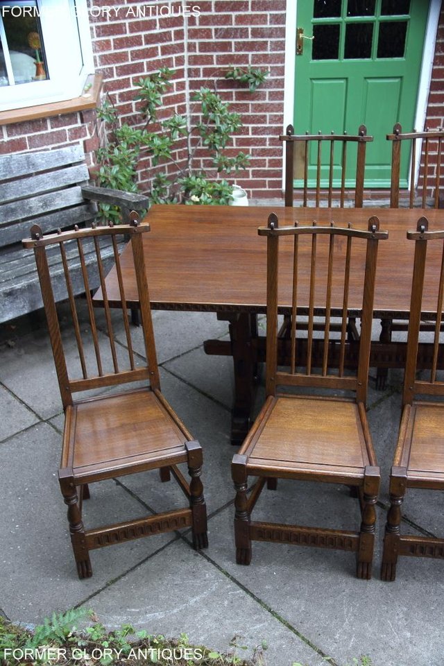 Image 21 of A NIGEL RUPERT GRIFFITHS OAK DINING SET TABLE & SIX CHAIRS