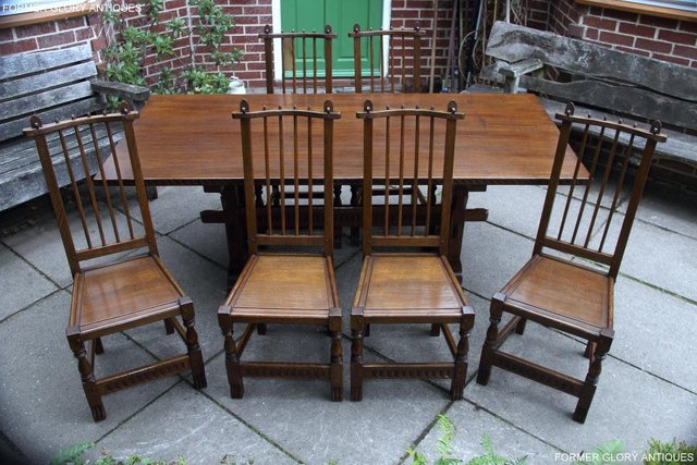 Image 35 of A NIGEL RUPERT GRIFFITHS OAK DINING SET TABLE & SIX CHAIRS