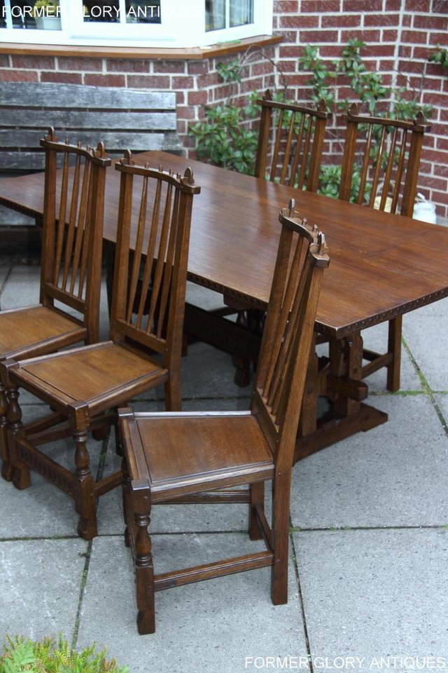 Image 37 of A NIGEL RUPERT GRIFFITHS OAK DINING SET TABLE & SIX CHAIRS