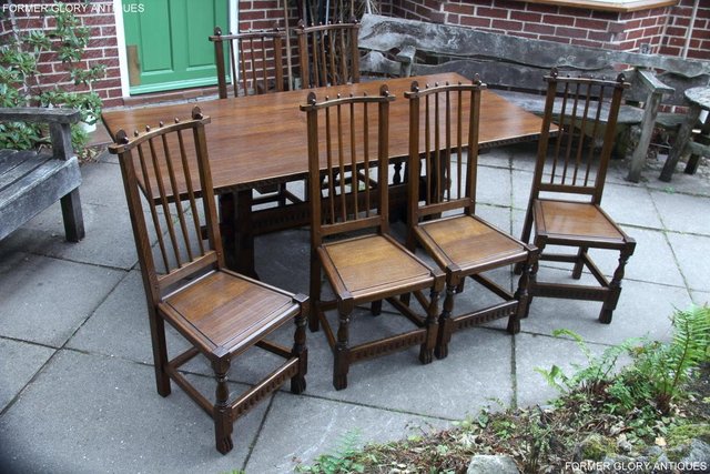 Image 43 of A NIGEL RUPERT GRIFFITHS OAK DINING SET TABLE & SIX CHAIRS
