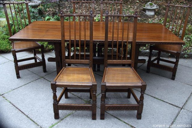 Image 44 of A NIGEL RUPERT GRIFFITHS OAK DINING SET TABLE & SIX CHAIRS