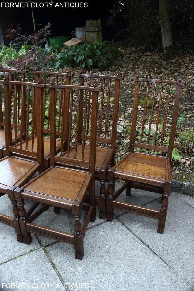 Image 56 of A NIGEL RUPERT GRIFFITHS OAK DINING SET TABLE & SIX CHAIRS
