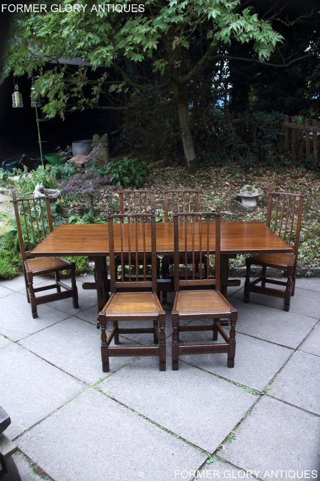 Image 64 of A NIGEL RUPERT GRIFFITHS OAK DINING SET TABLE & SIX CHAIRS