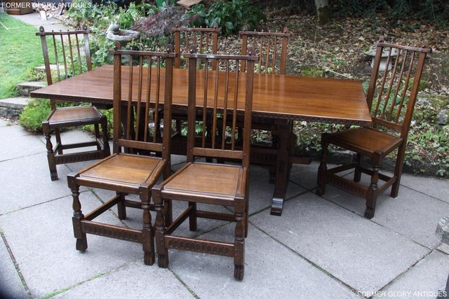Image 71 of A NIGEL RUPERT GRIFFITHS OAK DINING SET TABLE & SIX CHAIRS