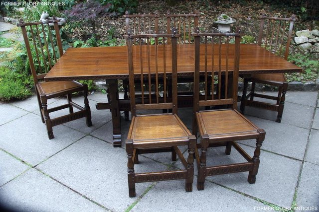 Image 78 of A NIGEL RUPERT GRIFFITHS OAK DINING SET TABLE & SIX CHAIRS