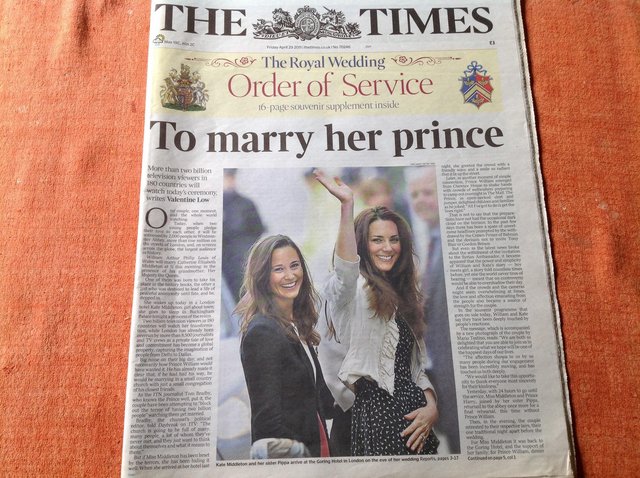 Image 2 of News paper Souvenir- Royal Wedding