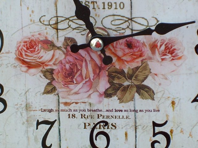 Image 2 of Shabby Chic French Roses Shelf Clock