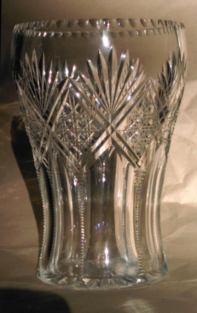 Preview of the first image of Stunning Crystal Cut Glass Vase.