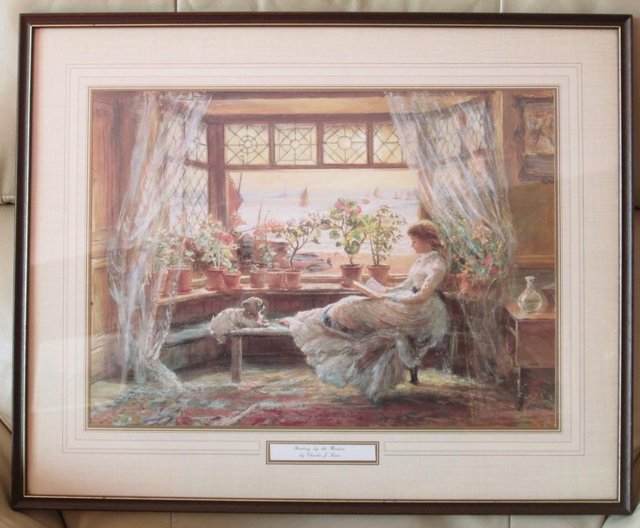Image 2 of Pretty Picture, Reading by the Window by Charles J. Lewis