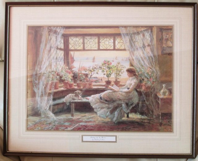 Image 3 of Pretty Picture, Reading by the Window by Charles J. Lewis