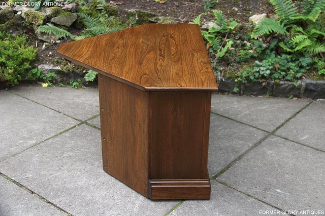 Image 8 of ERCOL GOLDEN DAWN ELM CORNER TV CABINET STAND TABLE UNIT