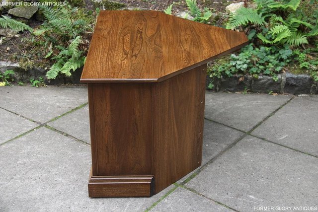 Image 16 of ERCOL GOLDEN DAWN ELM CORNER TV CABINET STAND TABLE UNIT