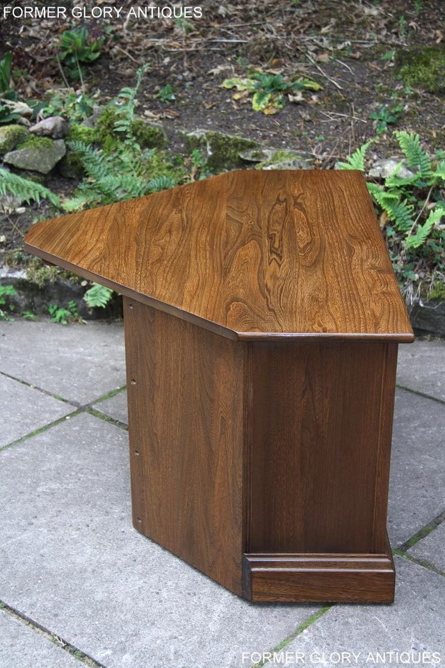 Image 19 of ERCOL GOLDEN DAWN ELM CORNER TV CABINET STAND TABLE UNIT