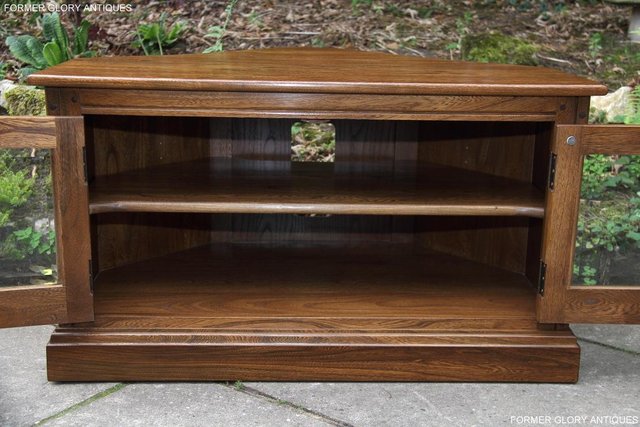 Image 21 of ERCOL GOLDEN DAWN ELM CORNER TV CABINET STAND TABLE UNIT