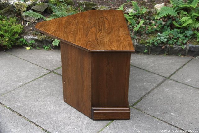 Image 51 of ERCOL GOLDEN DAWN ELM CORNER TV CABINET STAND TABLE UNIT