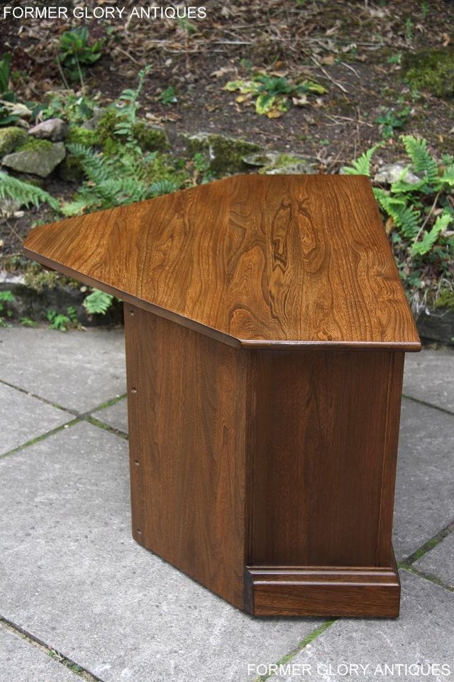 Image 63 of ERCOL GOLDEN DAWN ELM CORNER TV CABINET STAND TABLE UNIT