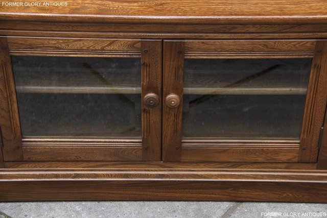 Image 67 of ERCOL GOLDEN DAWN ELM CORNER TV CABINET STAND TABLE UNIT
