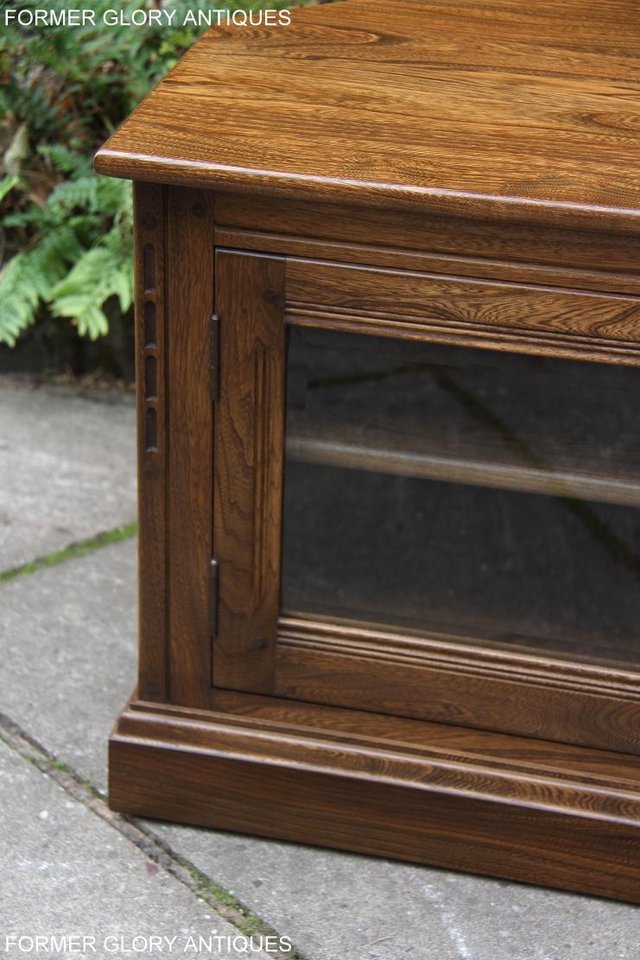 Image 68 of ERCOL GOLDEN DAWN ELM CORNER TV CABINET STAND TABLE UNIT