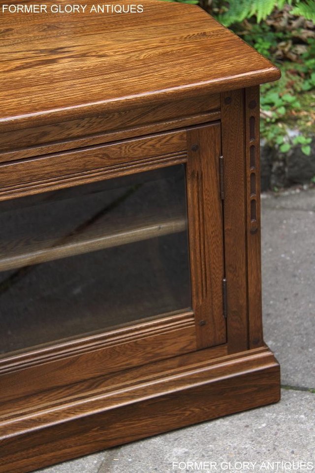 Image 75 of ERCOL GOLDEN DAWN ELM CORNER TV CABINET STAND TABLE UNIT