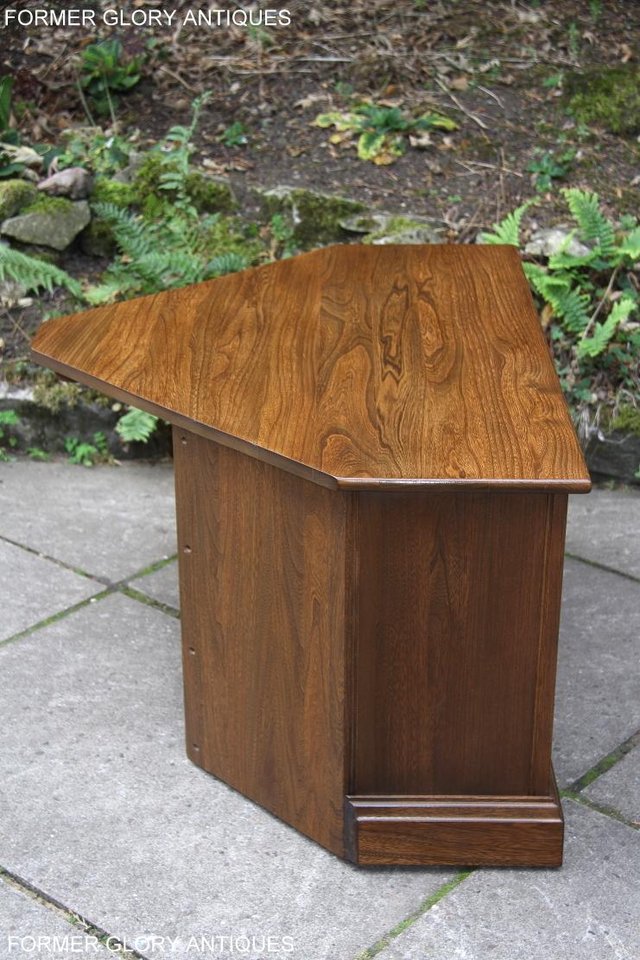 Image 81 of ERCOL GOLDEN DAWN ELM CORNER TV CABINET STAND TABLE UNIT