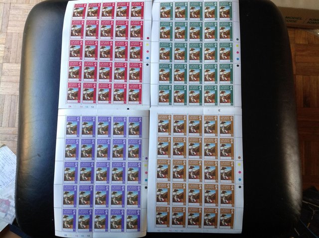 Preview of the first image of 4 values X 4 sheets of Cayman Island stamps - 1970 Easter.