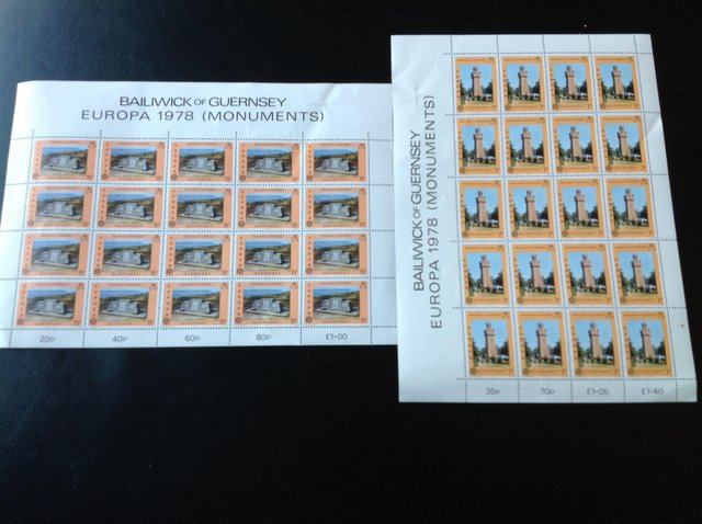 Preview of the first image of Mint stamps of Bailiwick of Guernsey- Europa 1978 -Monuments.