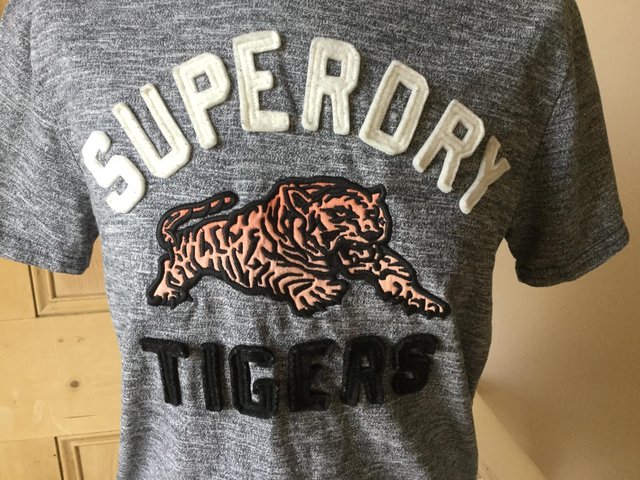 Image 5 of SUPERDRY Tigers Grey Marl T Shirt Sz M, 36-42” Bust/91-107cm