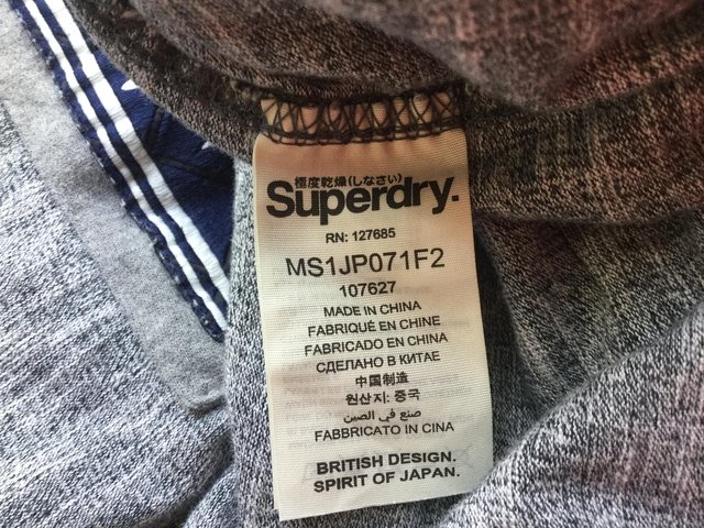 Image 6 of SUPERDRY Tigers Grey Marl T Shirt Sz M, 36-42” Bust/91-107cm