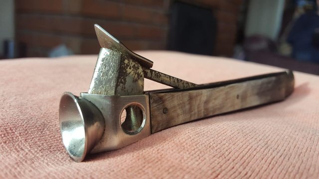 Preview of the first image of Large vintage horn cigar cutter.
