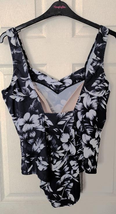 Image 2 of Lovely Ladies Navy/White Flowered Swim Suit - Size 22
