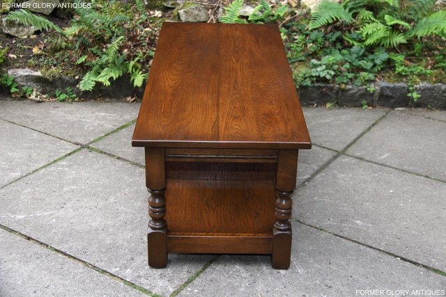 Image 7 of OLD CHARM LIGHT OAK LONG COFFEE WINE TABLE CABINET TV STAND