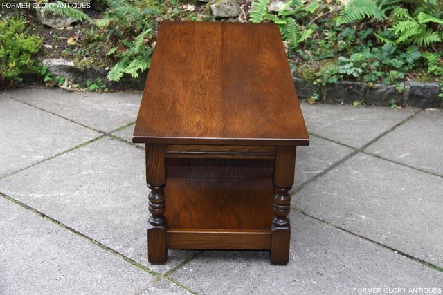 Image 20 of OLD CHARM LIGHT OAK LONG COFFEE WINE TABLE CABINET TV STAND