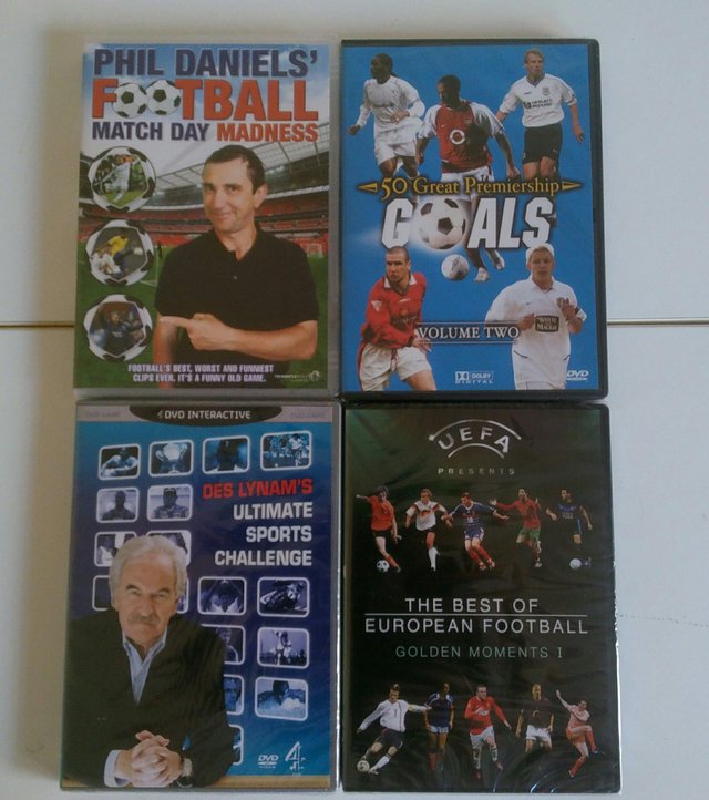 Preview of the first image of Four Football DVD's. All four £3.