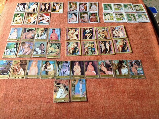 Preview of the first image of 6 sets of stamps of Fujeira - Famous artist's paintings..