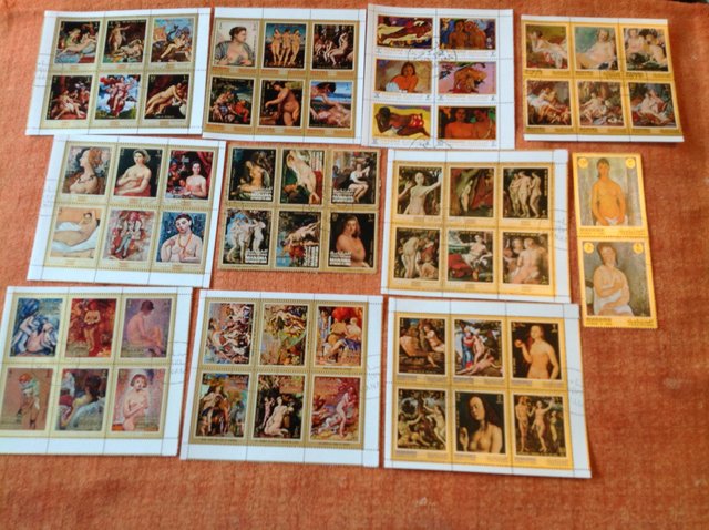 Preview of the first image of 62 stamps of MANAMA- famous Artist's paintings.