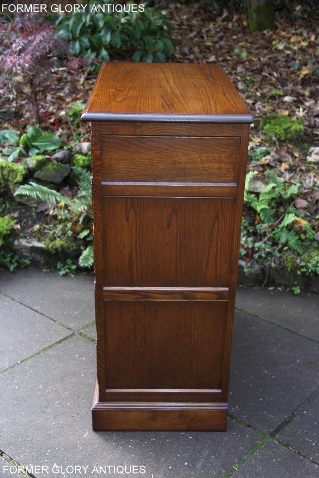 Image 11 of OLD CHARM LIGHT OAK TALL CHEST OF DRAWERS TV STAND SIDEBOARD