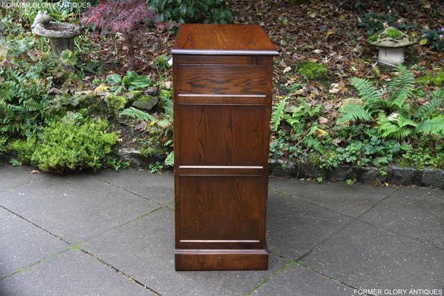 Image 20 of OLD CHARM LIGHT OAK TALL CHEST OF DRAWERS TV STAND SIDEBOARD