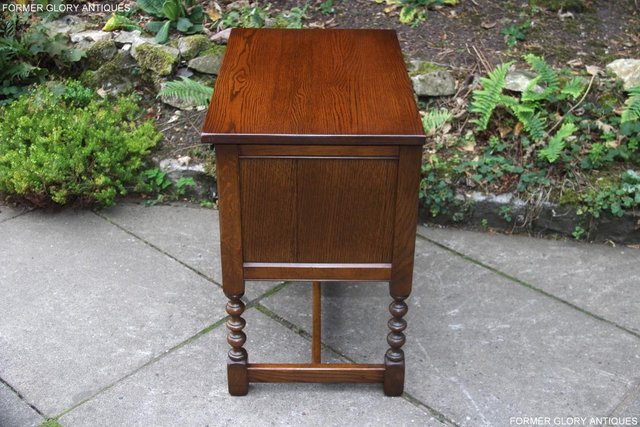 Image 15 of OLD CHARM LIGHT OAK WRITING TABLE LAPTOP STAND DESK DRAWERS
