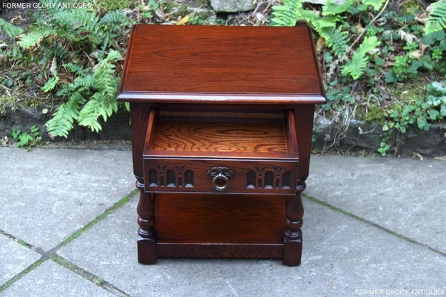 Image 4 of OLD CHARM TUDOR OAK LAMP TABLE WINE COFFEE PLANT BOOK STAND