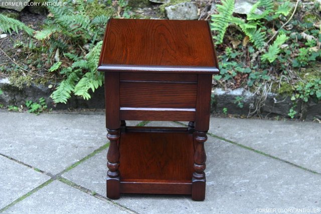 Image 8 of OLD CHARM TUDOR OAK LAMP TABLE WINE COFFEE PLANT BOOK STAND