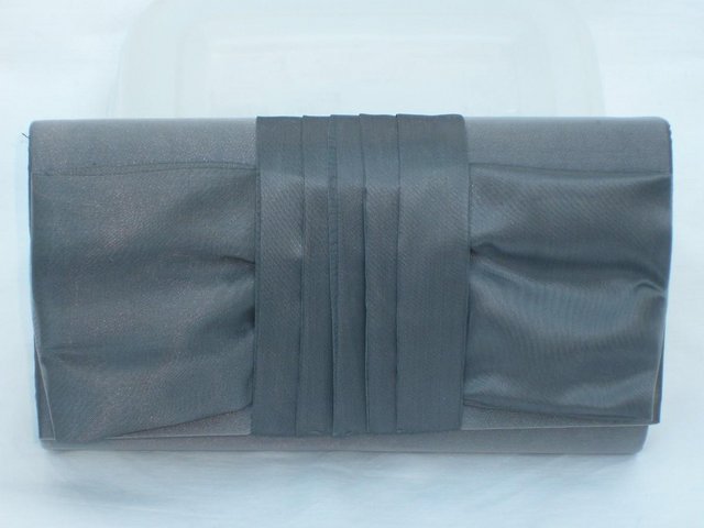 Preview of the first image of JESSICA MCLINTOCK Grey Organza Bag/Clutch NEW.