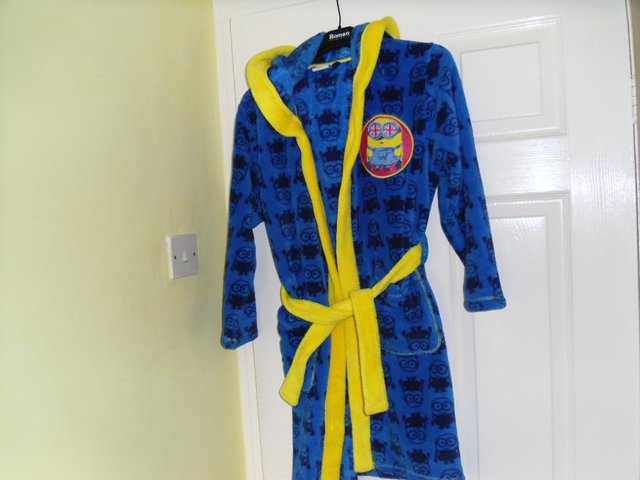 Preview of the first image of Childs Dressing Gown with Hood, aged 8 to 9 years.