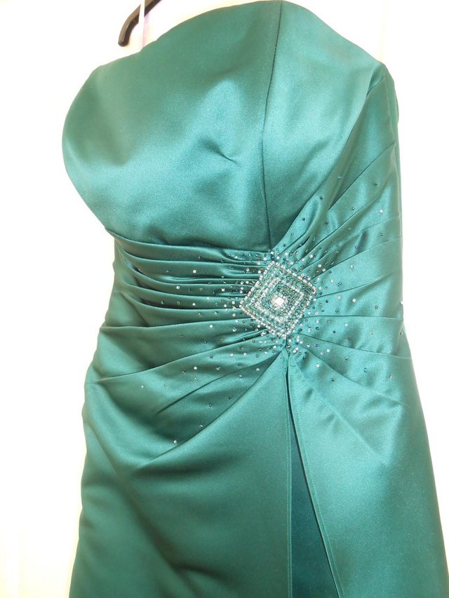Image 2 of Forest Green Bridesmaid / High School Prom Dress, UK 14