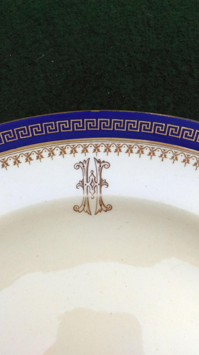 Image 3 of Rare Royal Worcester Vitreous 'Sample' Plate ornate 'H'